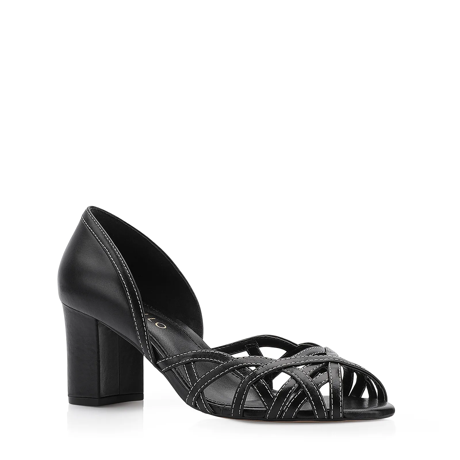Peep Toe Couro Preto