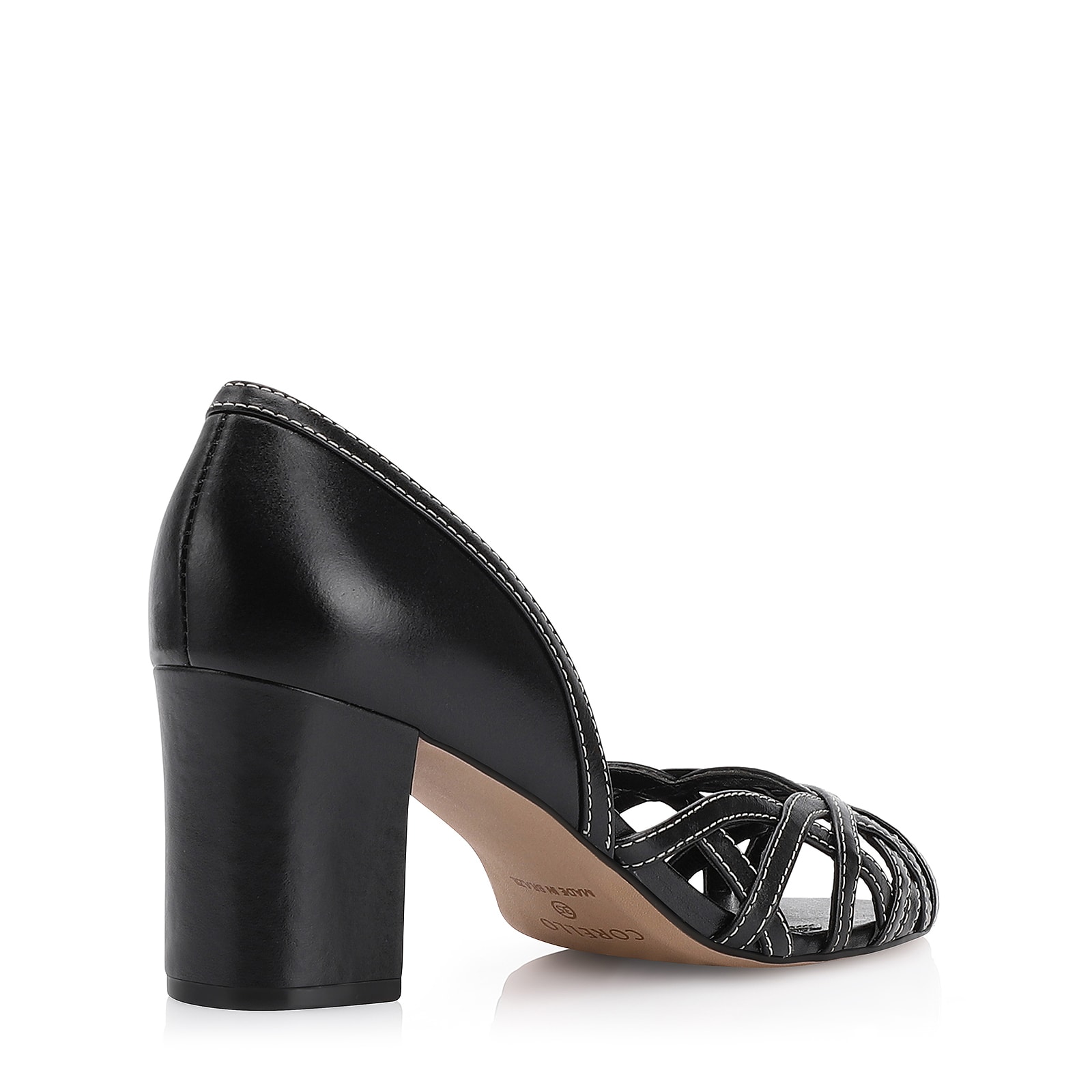 Peep Toe Couro Preto
