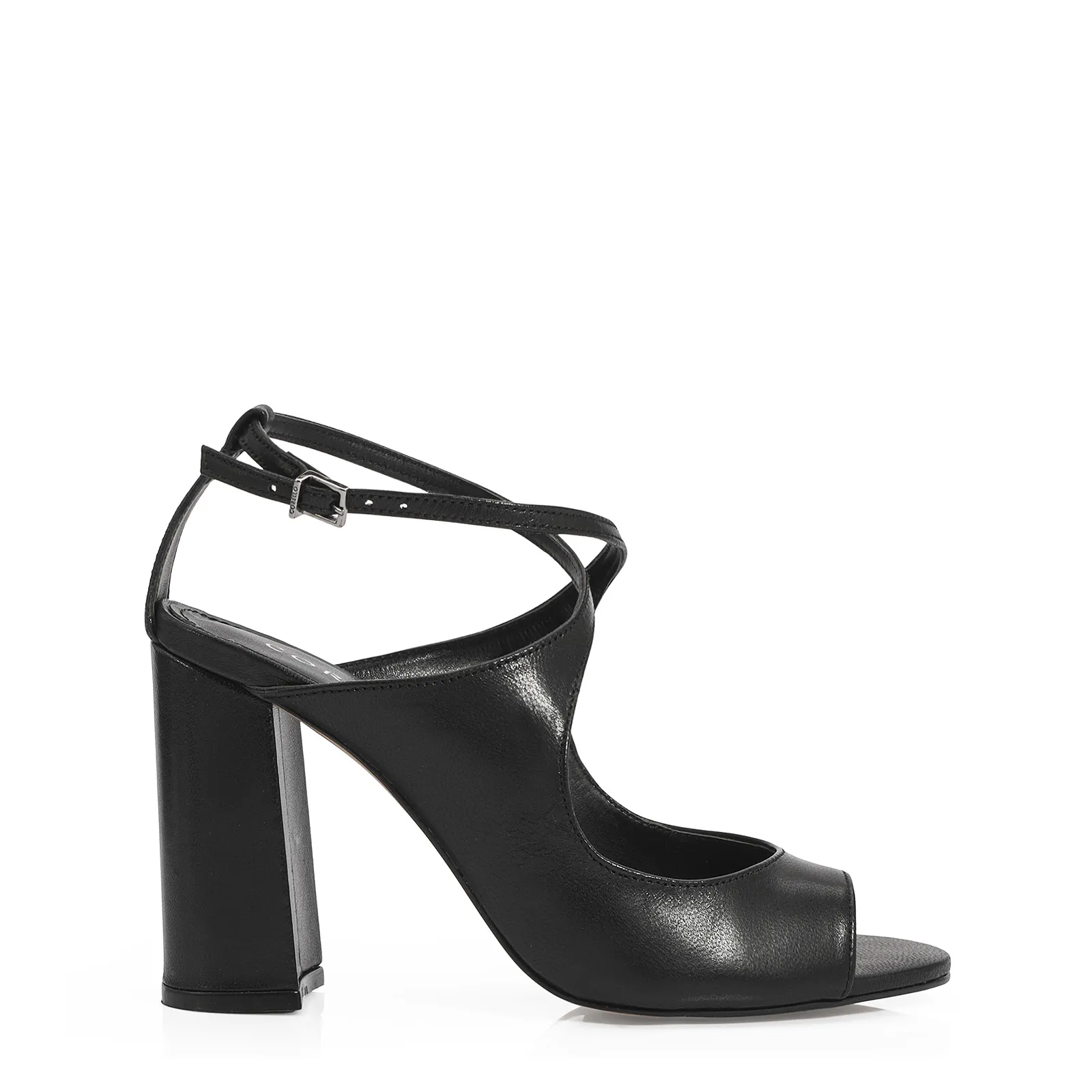 Peep Toe Couro Preto
