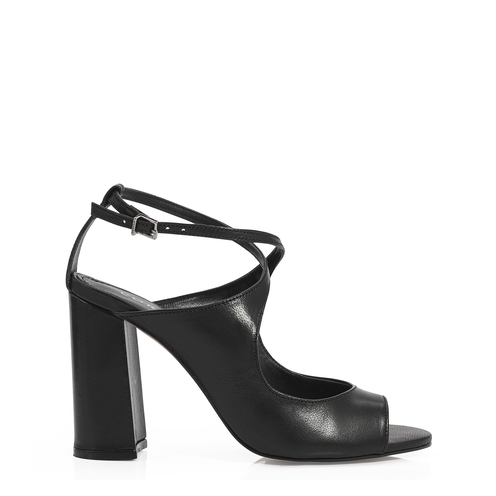 Peep Toe Couro Preto