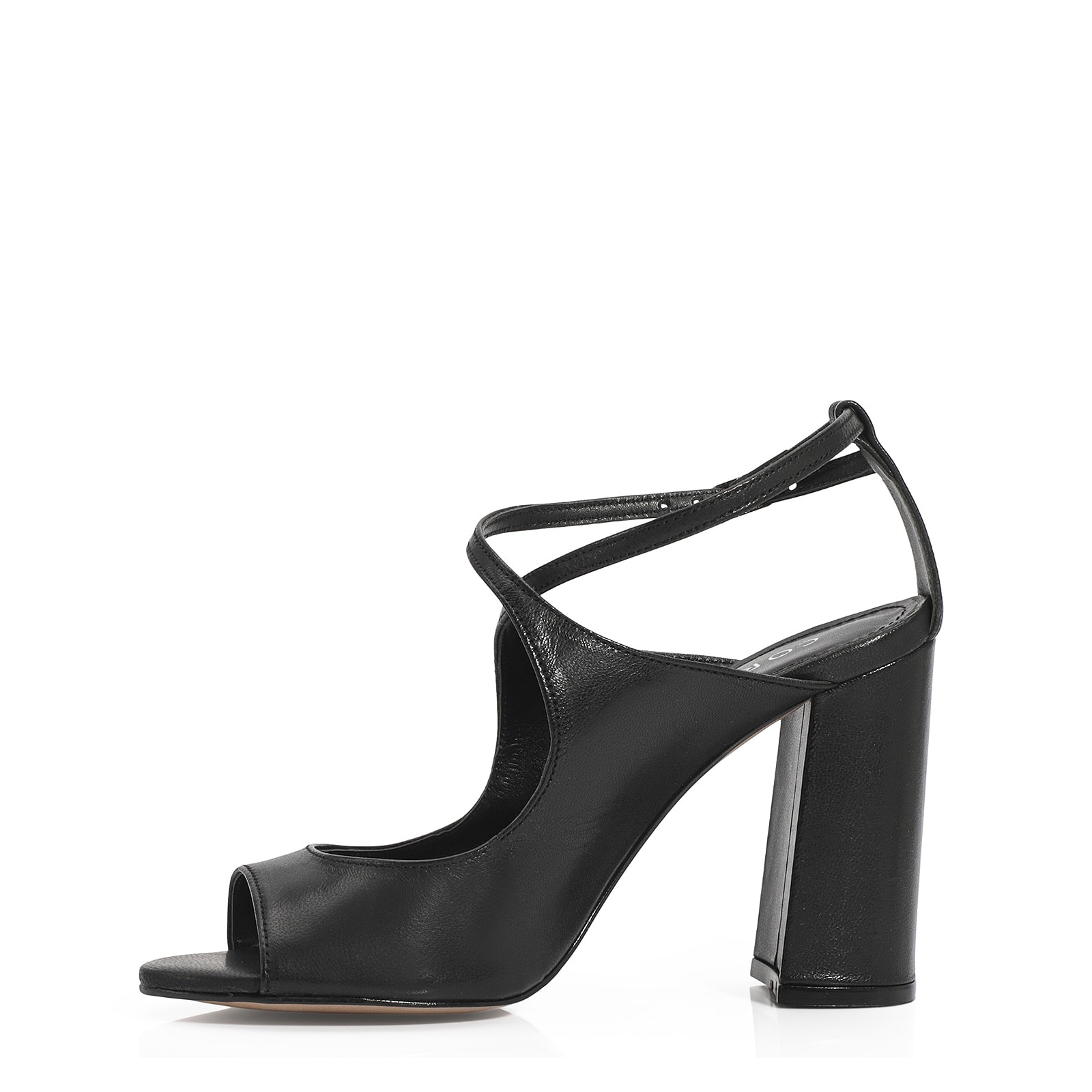 Peep Toe Couro Preto
