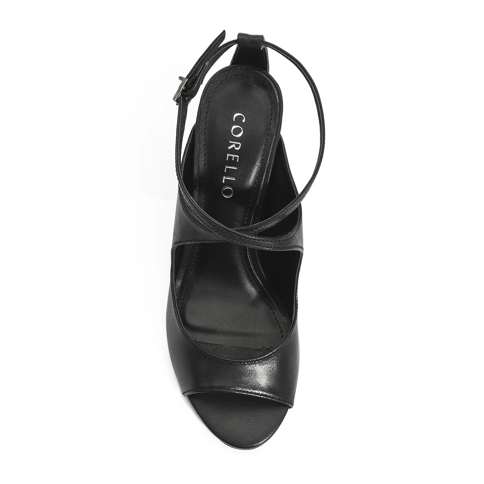 Peep Toe Couro Preto
