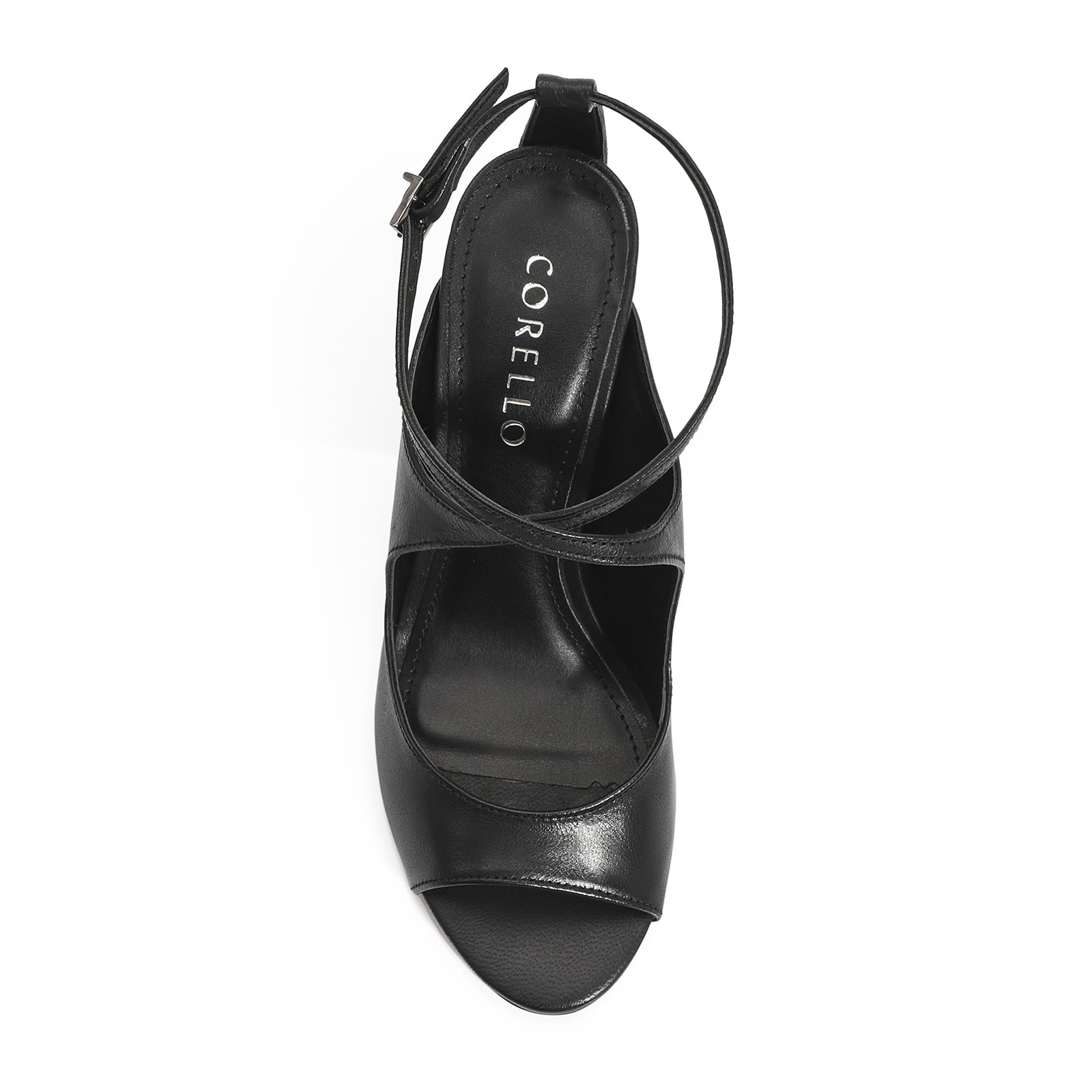 Peep Toe Couro Preto