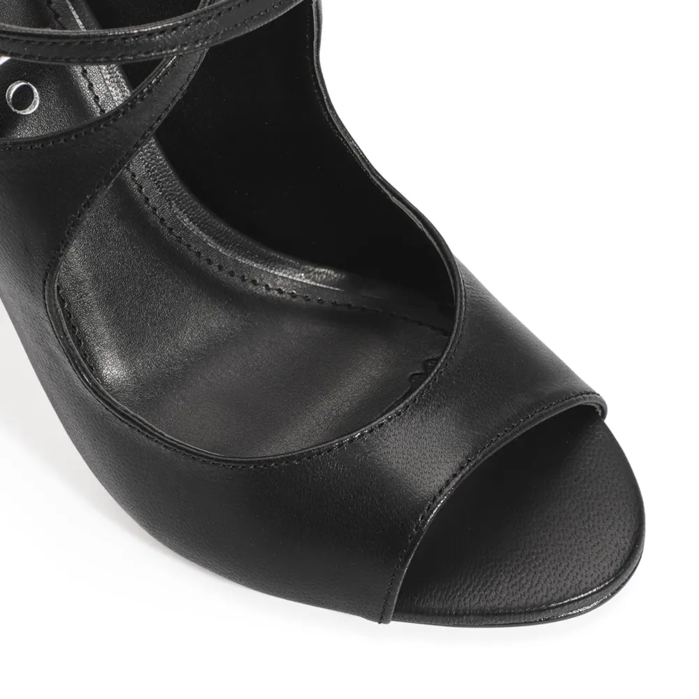 Peep Toe Couro Preto - imagem 7