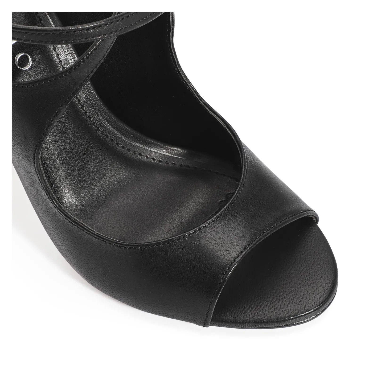 Peep Toe Couro Preto