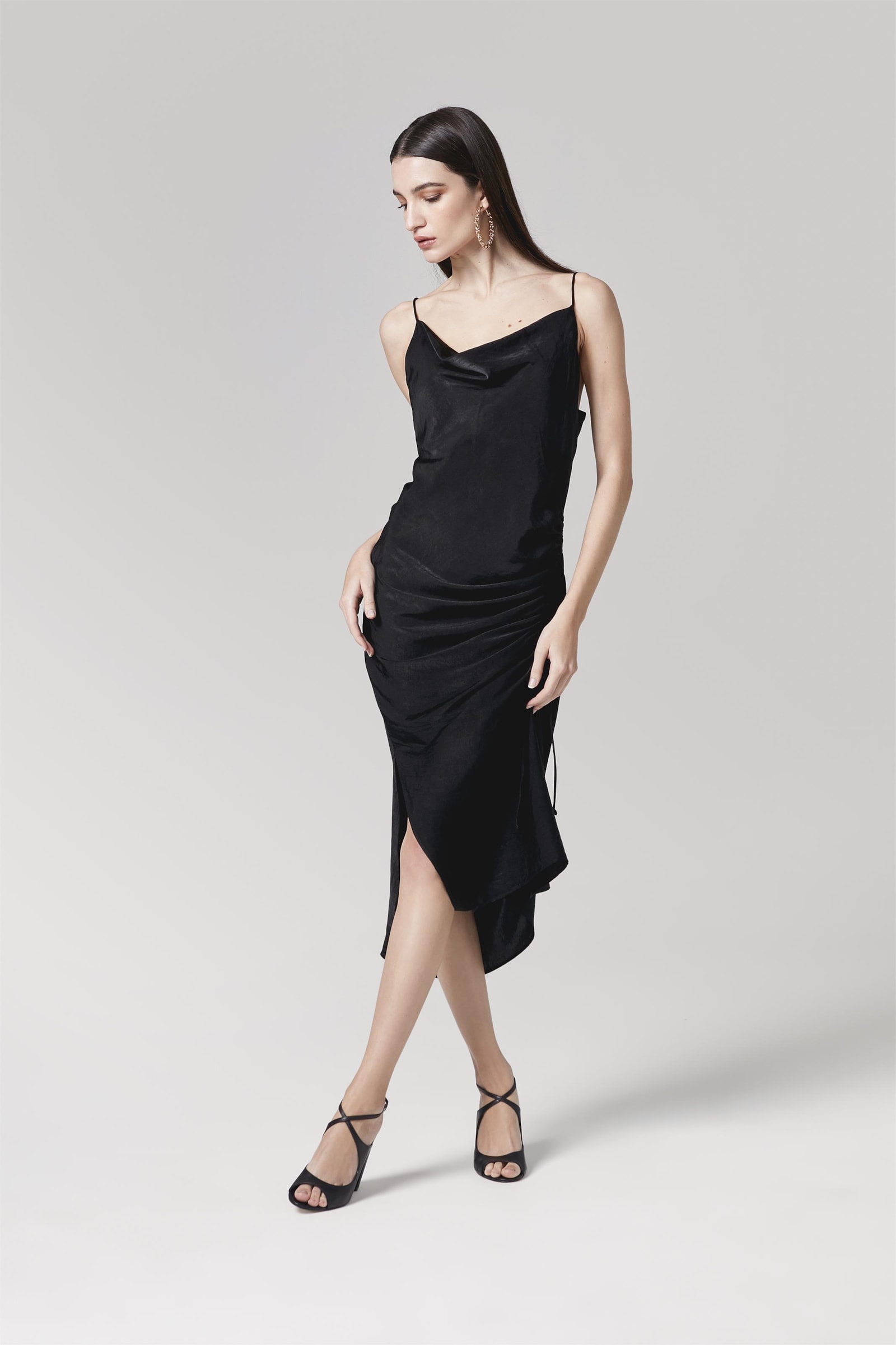 Peep Toe Couro Preto