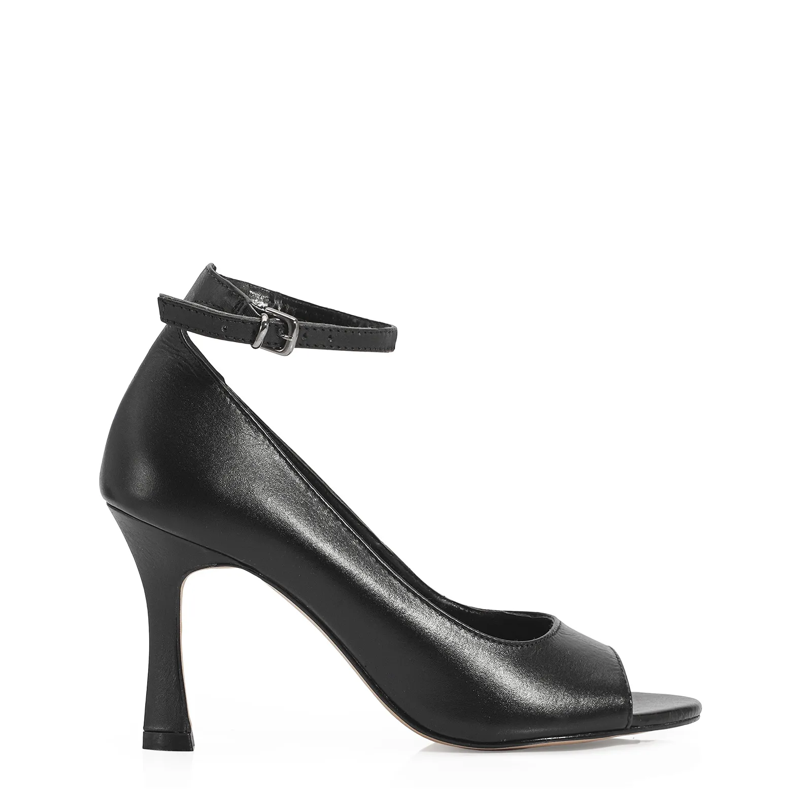 Peep Toe Couro Preto