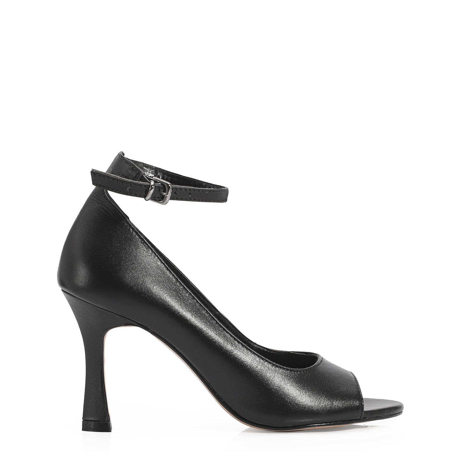 Peep Toe Couro Preto