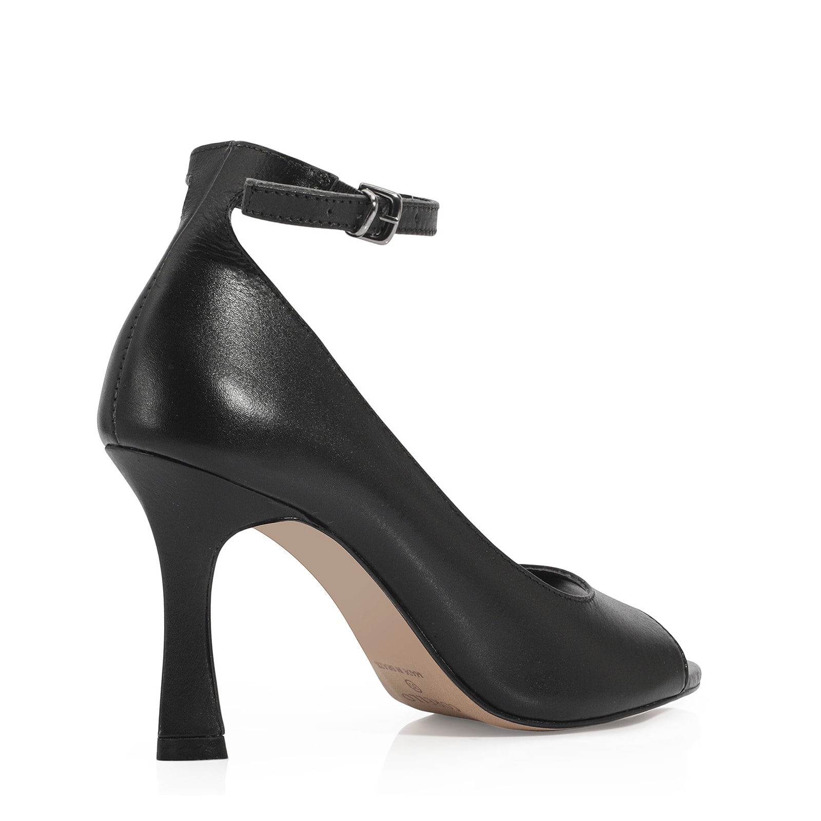 Peep Toe Couro Preto