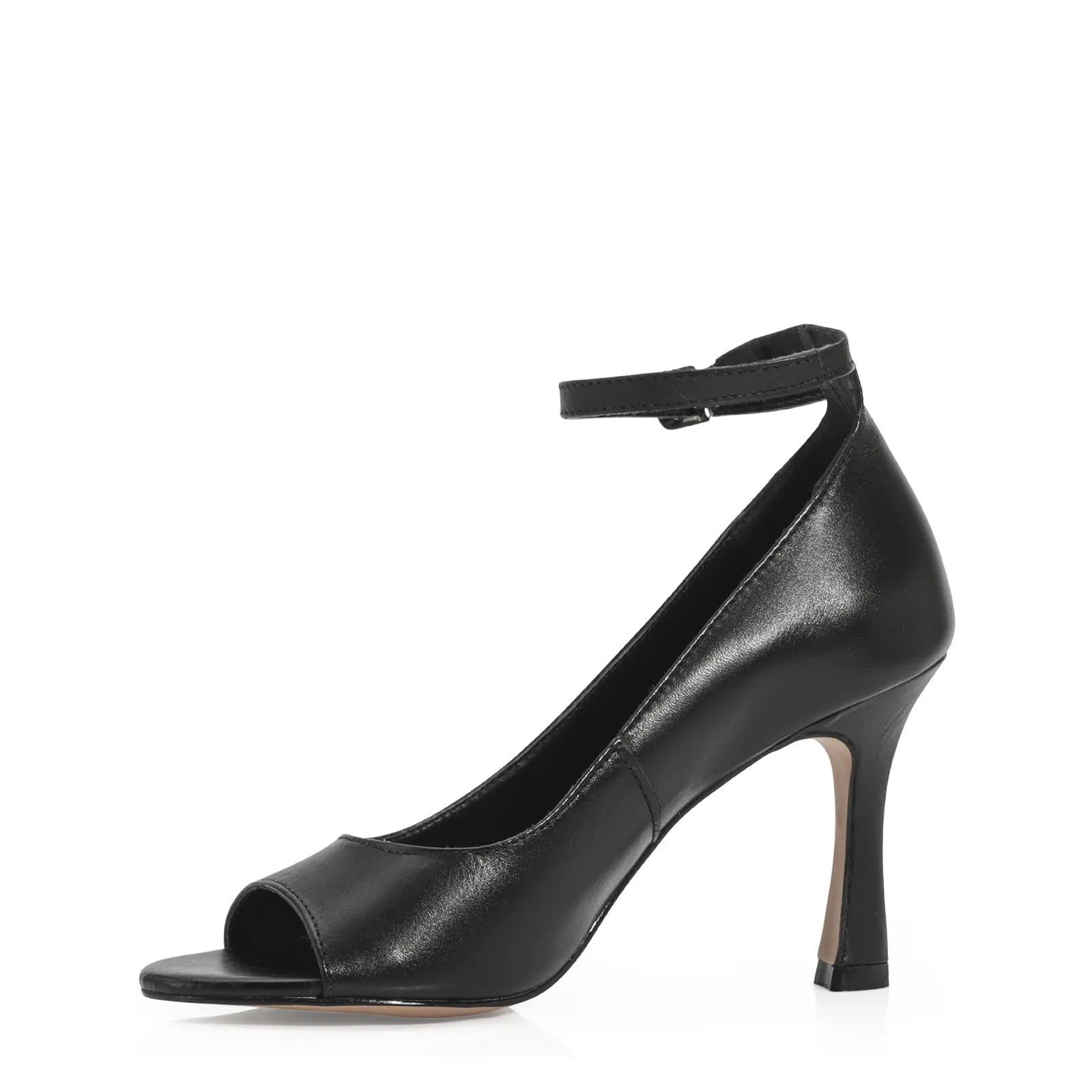 Peep Toe Couro Preto