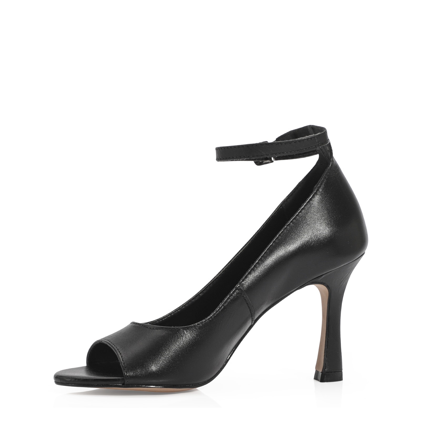 Peep Toe Couro Preto