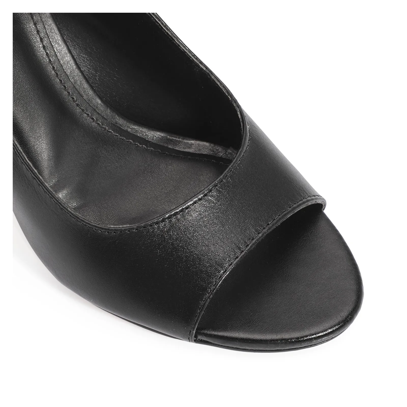 Peep Toe Couro Preto