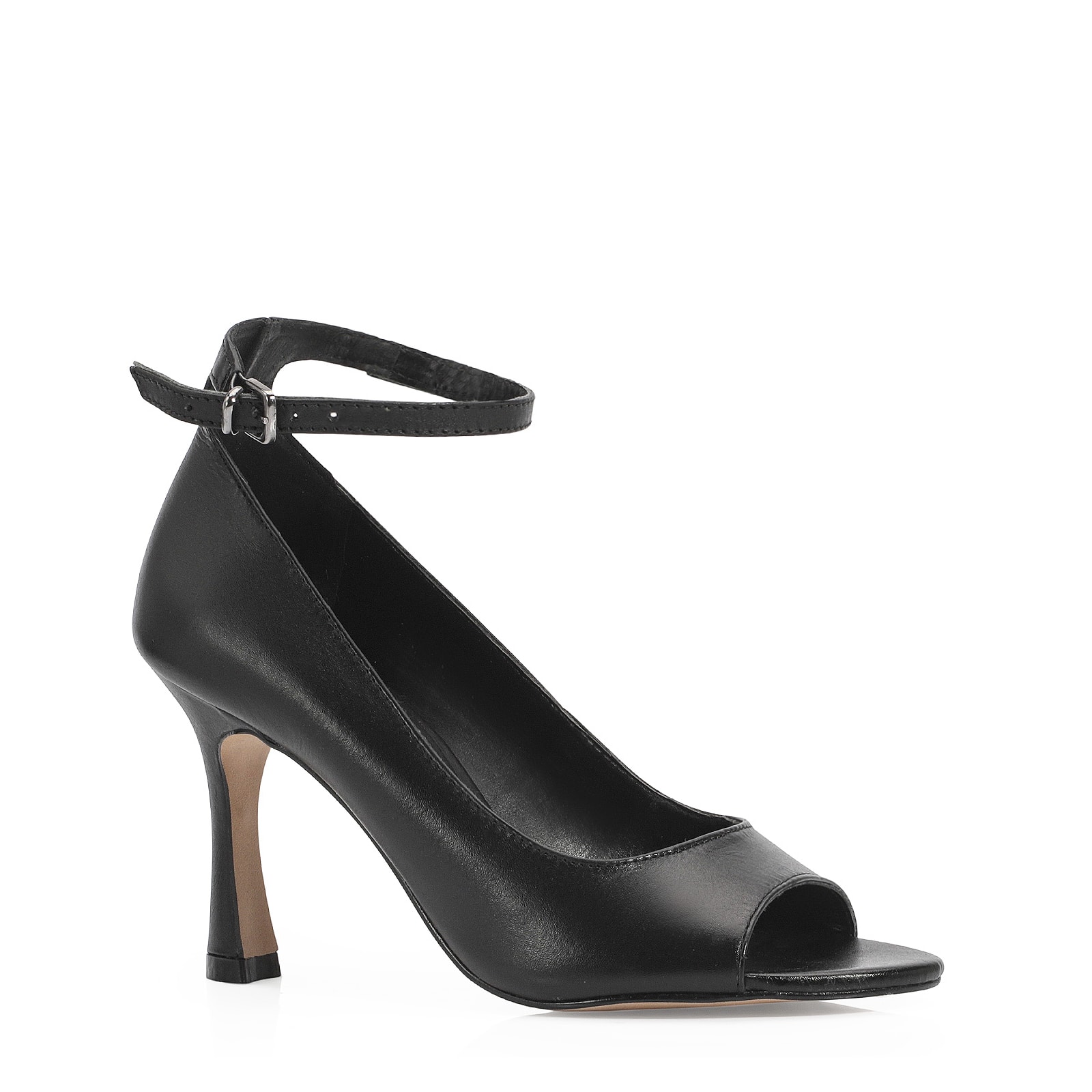 Peep Toe Couro Preto