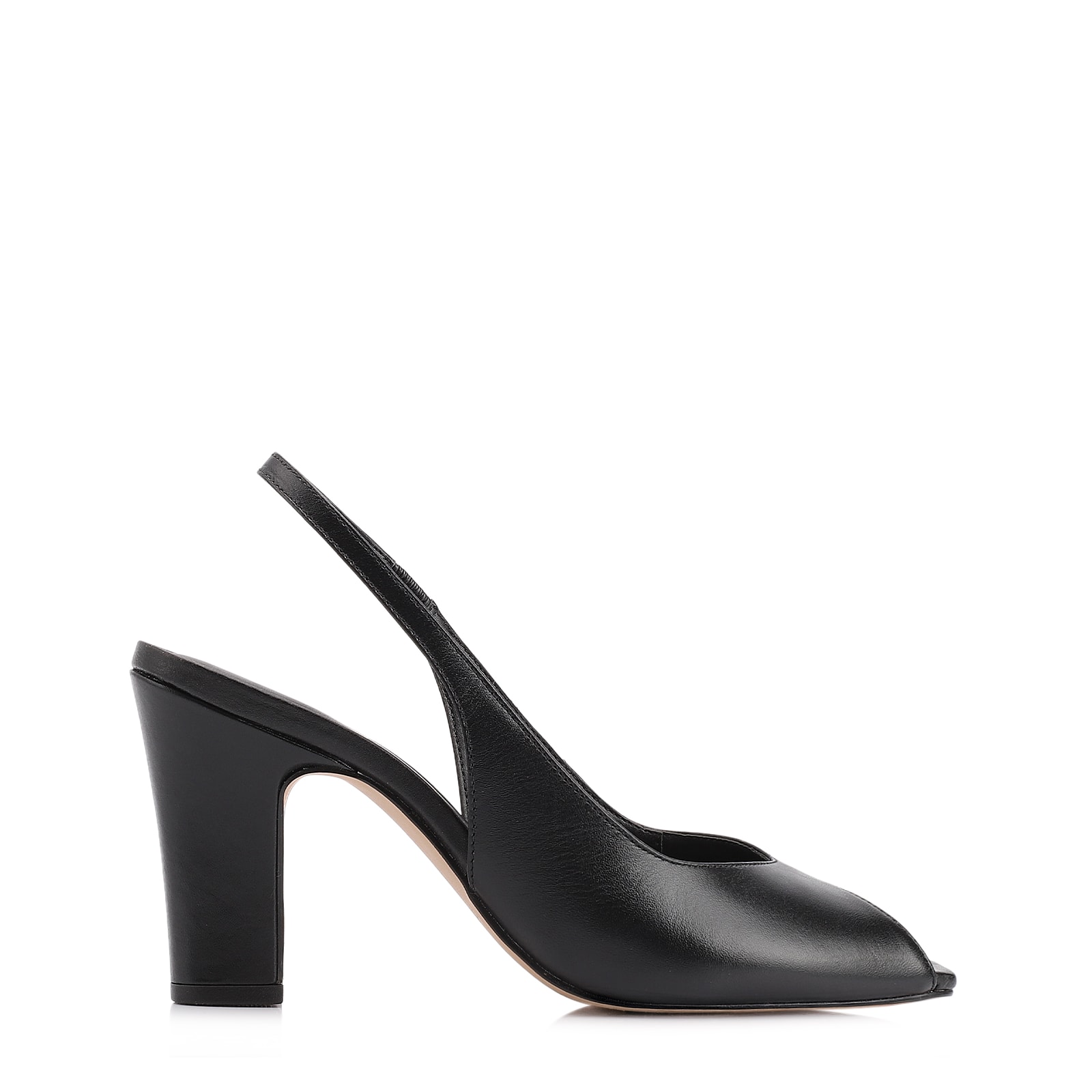 Peep Toe Couro Preto