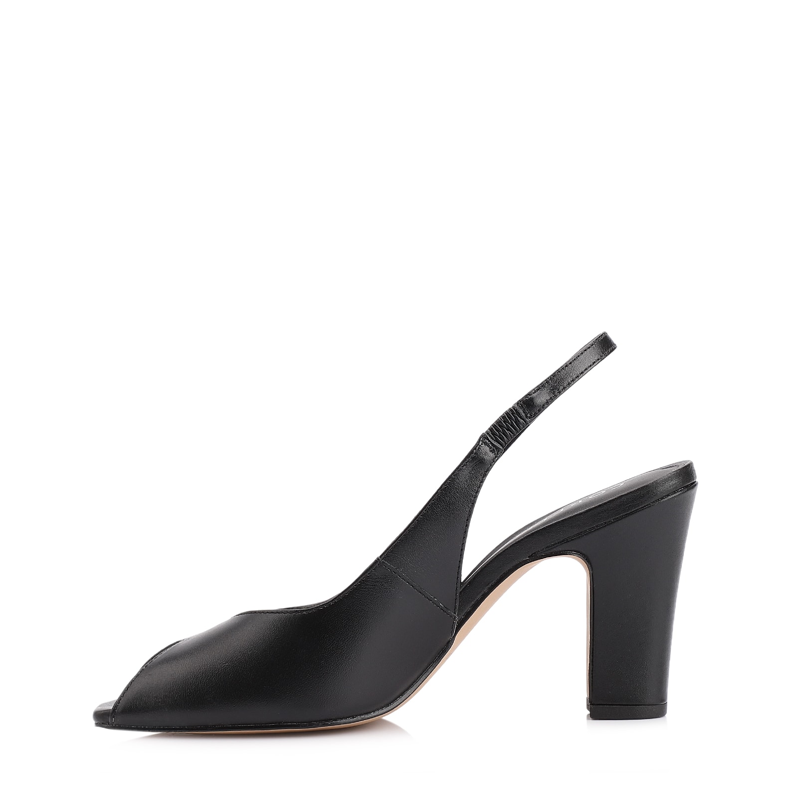 Peep Toe Couro Preto
