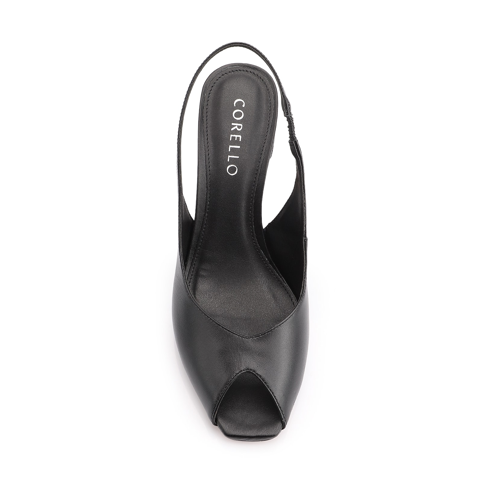 Peep Toe Couro Preto