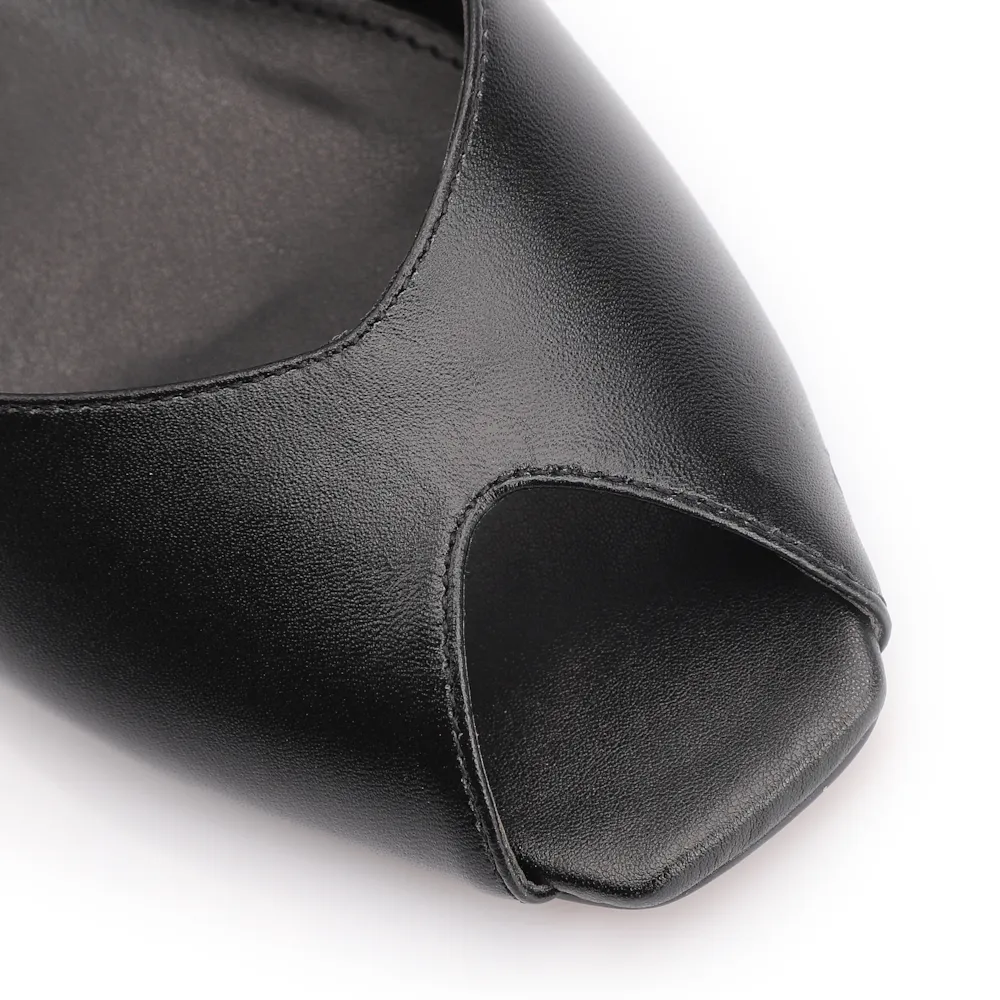 Peep Toe Couro Preto - imagem 7
