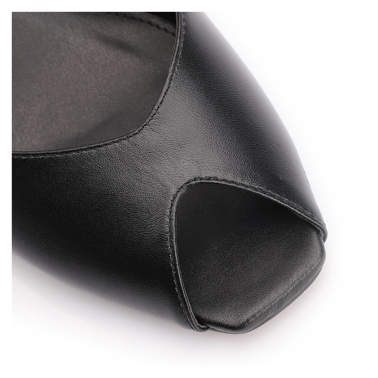 Peep Toe Couro Preto