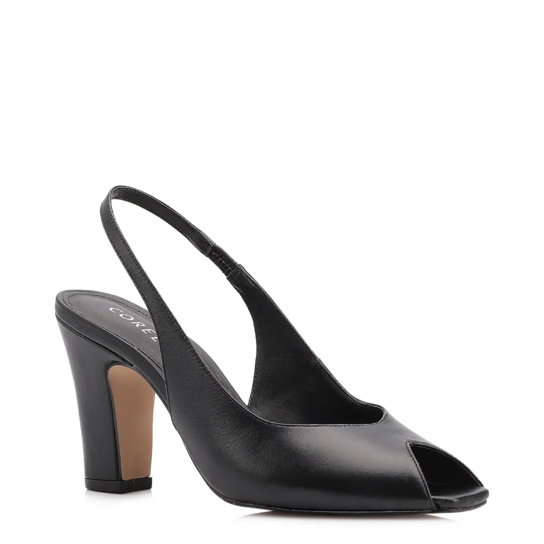 Peep Toe Couro Preto
