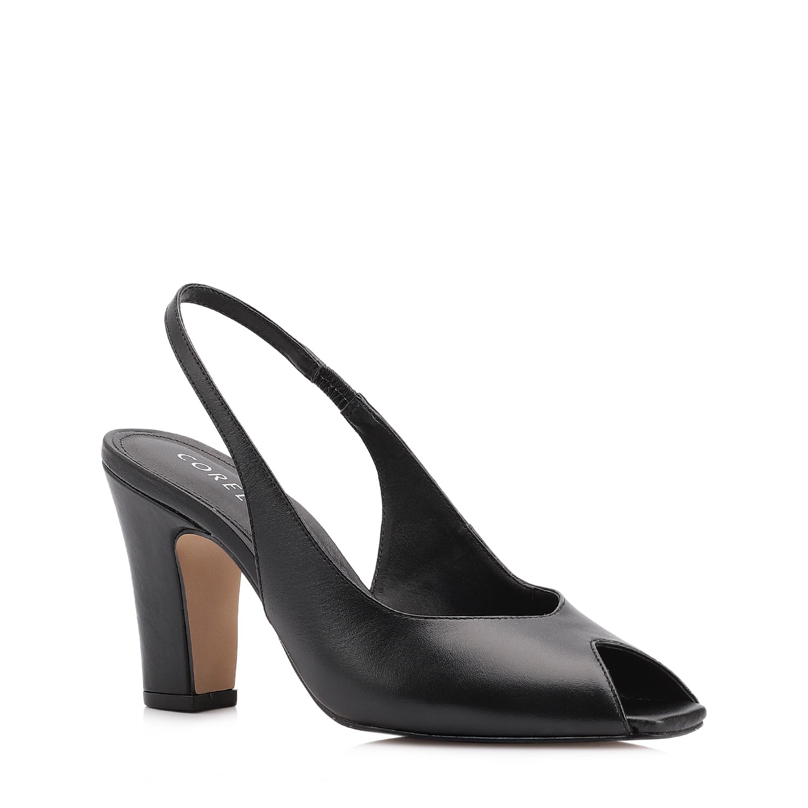 Peep Toe Couro Preto
