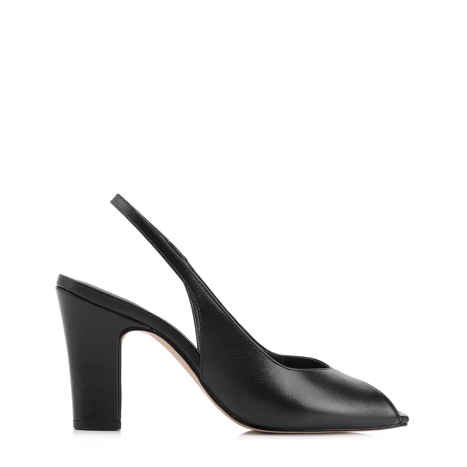 Peep Toe Couro Preto