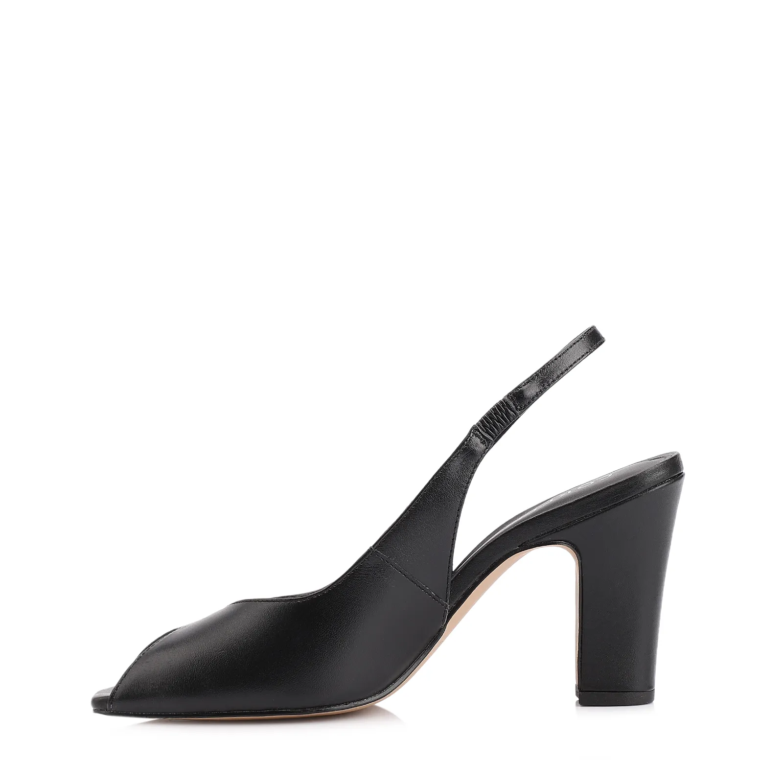 Peep Toe Couro Preto
