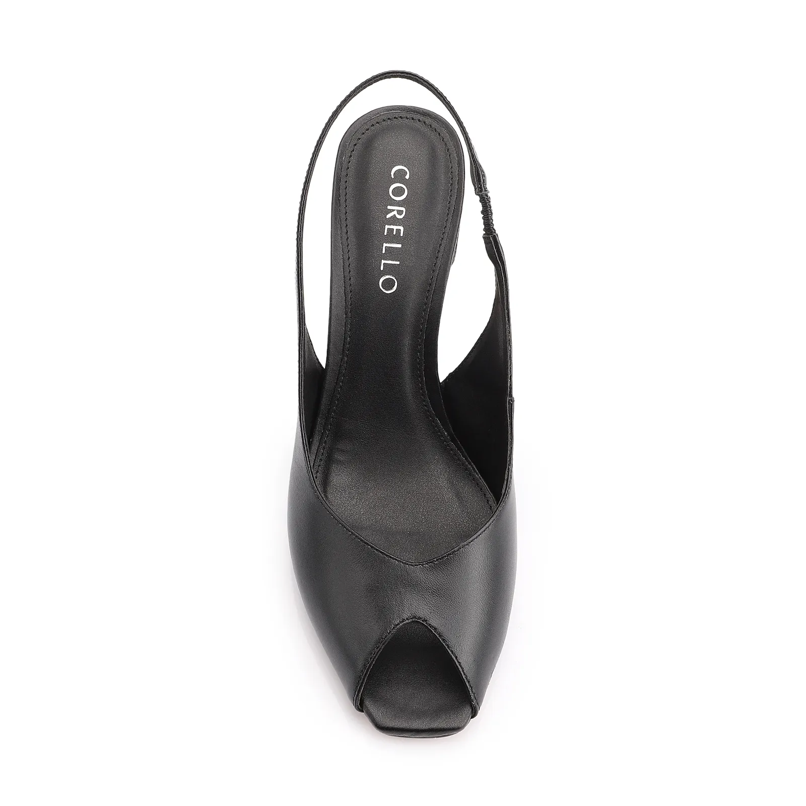 Peep Toe Couro Preto