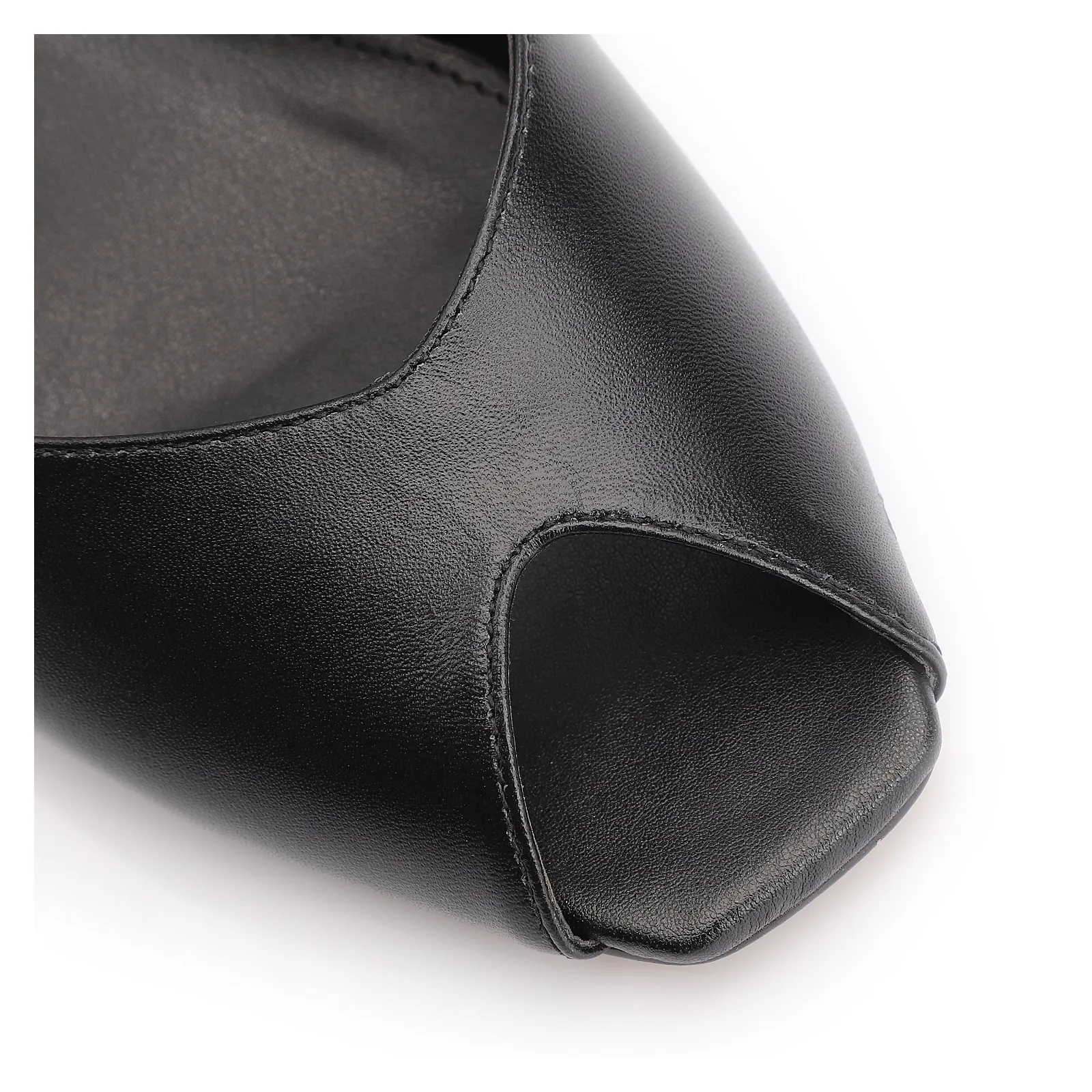 Peep Toe Couro Preto