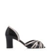 Peep Toe Couro Preto/Alt Prata/Off White - imagem 3