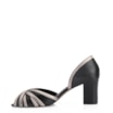 Peep Toe Couro Preto/Alt Prata/Off White - imagem 5