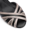 Peep Toe Couro Preto/Alt Prata/Off White - imagem 7