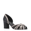Peep Toe Couro Preto/Alt Prata/Off White - imagem 1