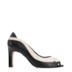 Peep Toe Couro Preto/Off White - imagem 2
