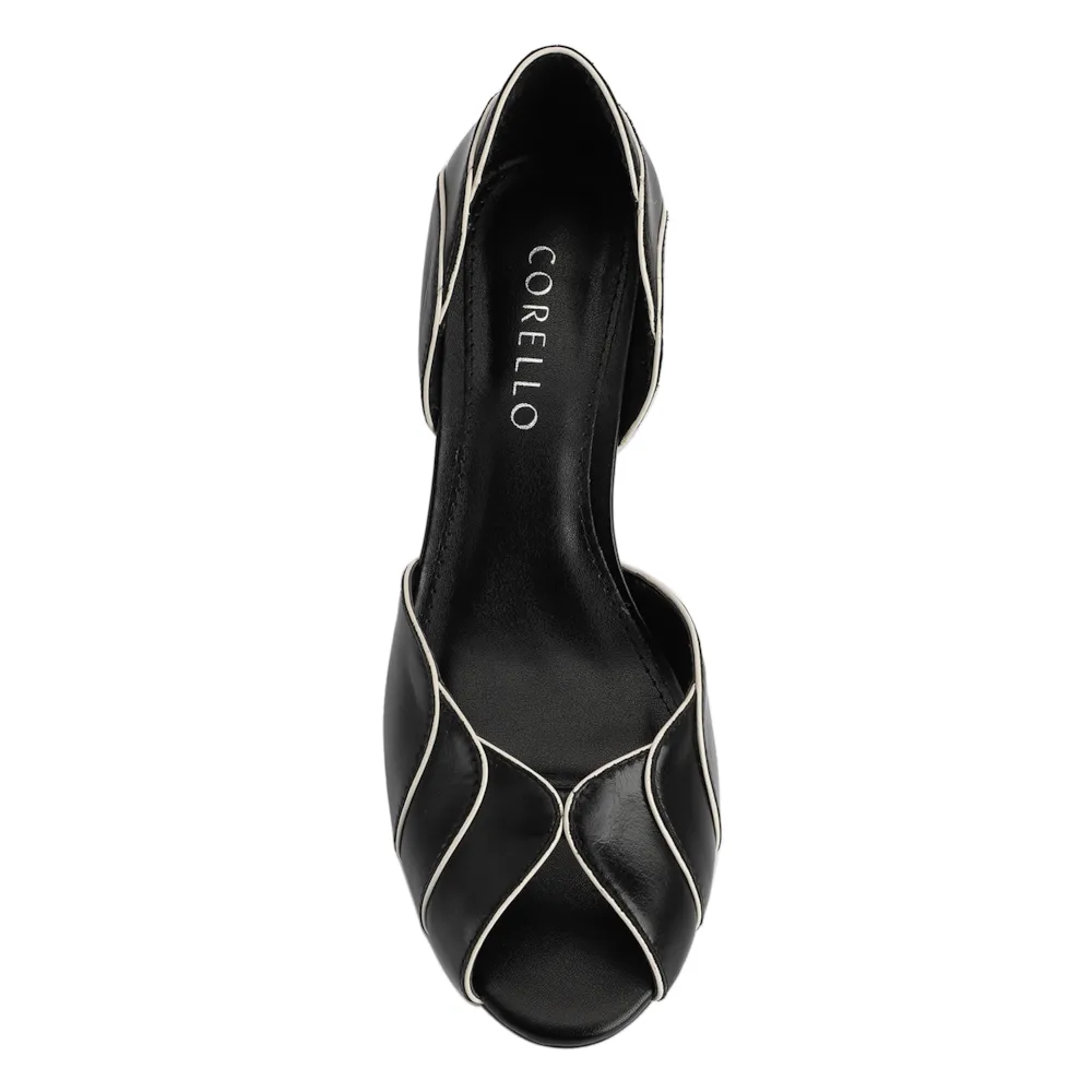 Peep Toe Couro Preto/Off White - imagem 5