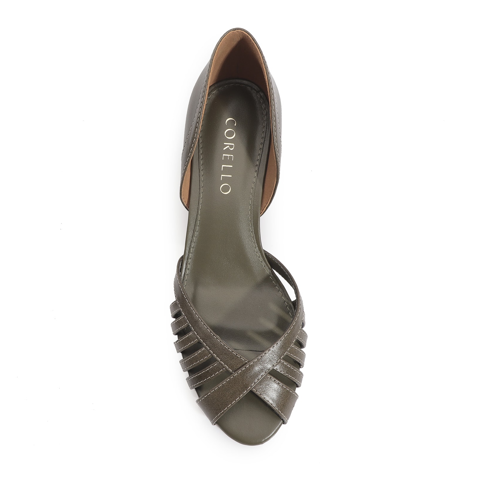 Peep Toe Couro Verde