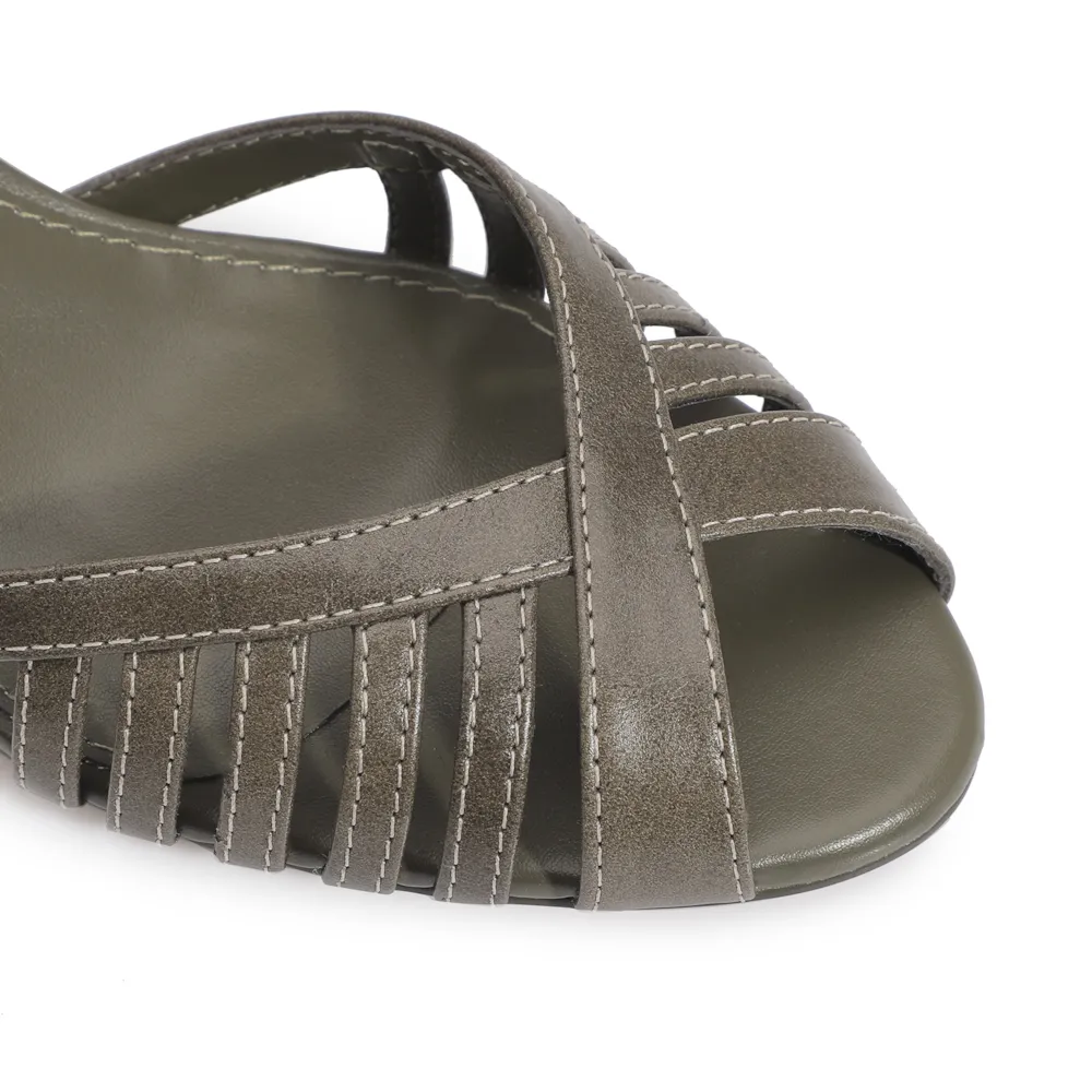 Peep Toe Couro Verde - imagem 6