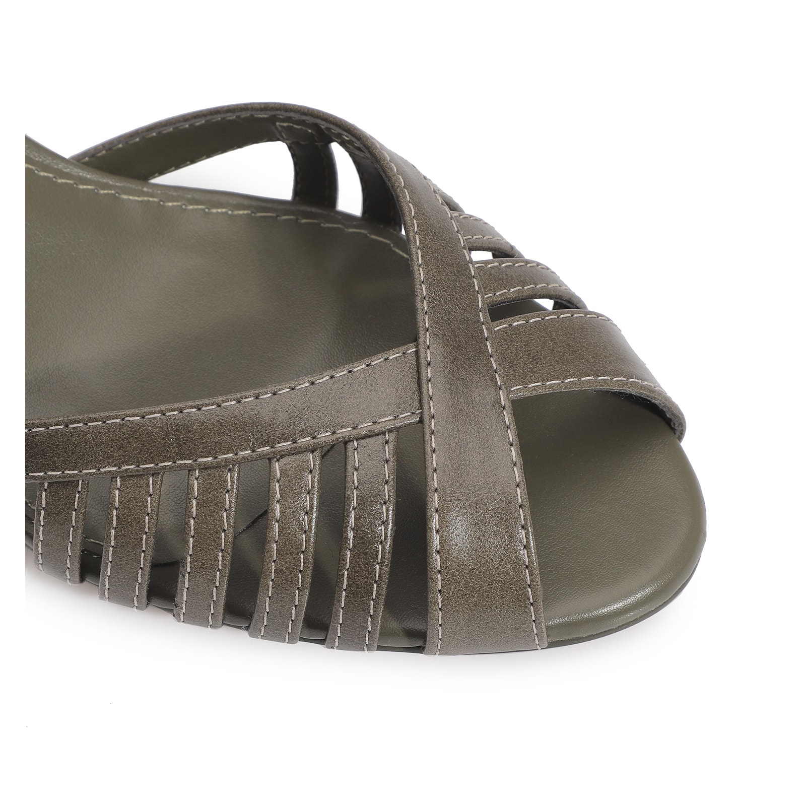 Peep Toe Couro Verde