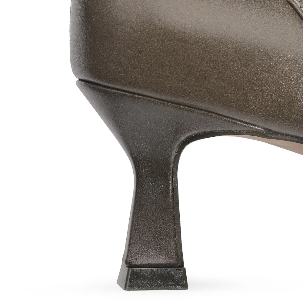 Peep Toe Couro Verde - imagem 7