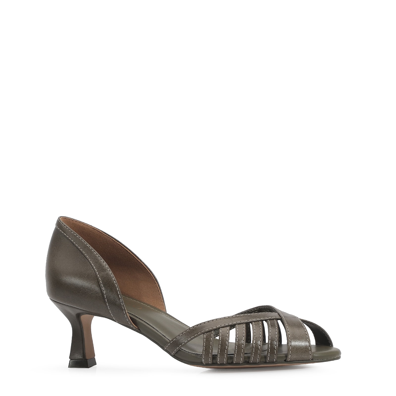 Peep Toe Couro Verde