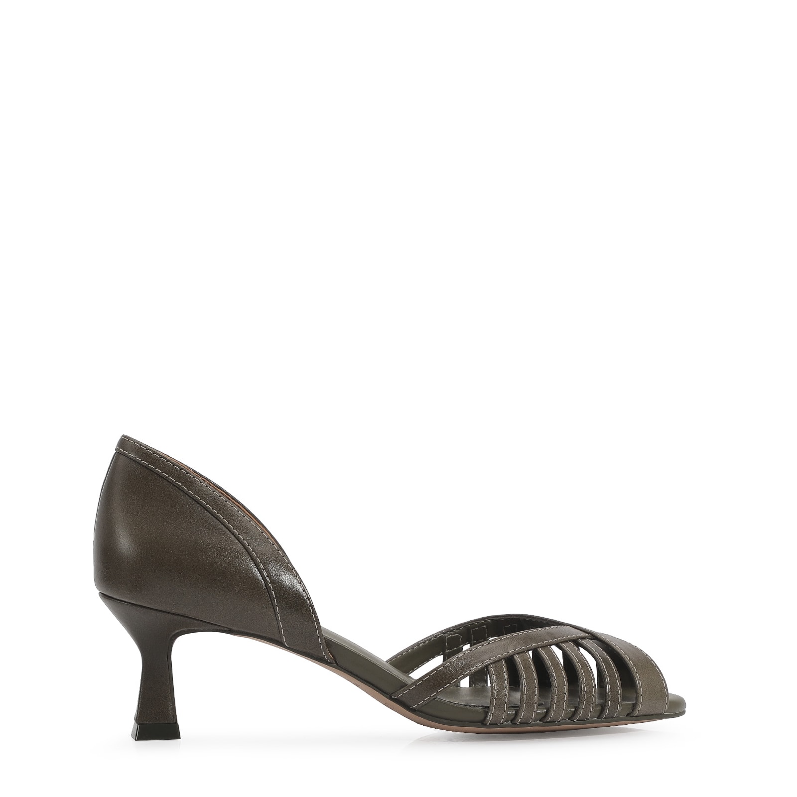 Peep Toe Couro Verde