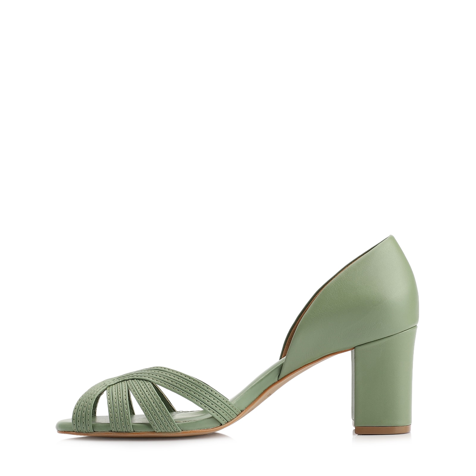 Peep Toe Couro Verde