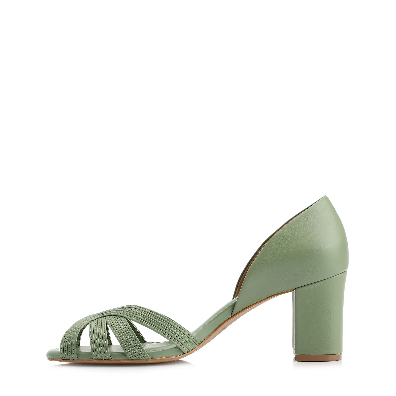 Peep Toe Couro Verde