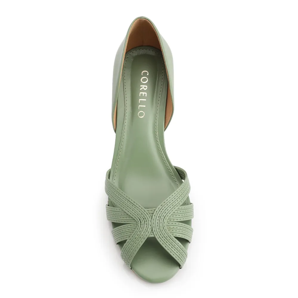 Peep Toe Couro Verde - imagem 5