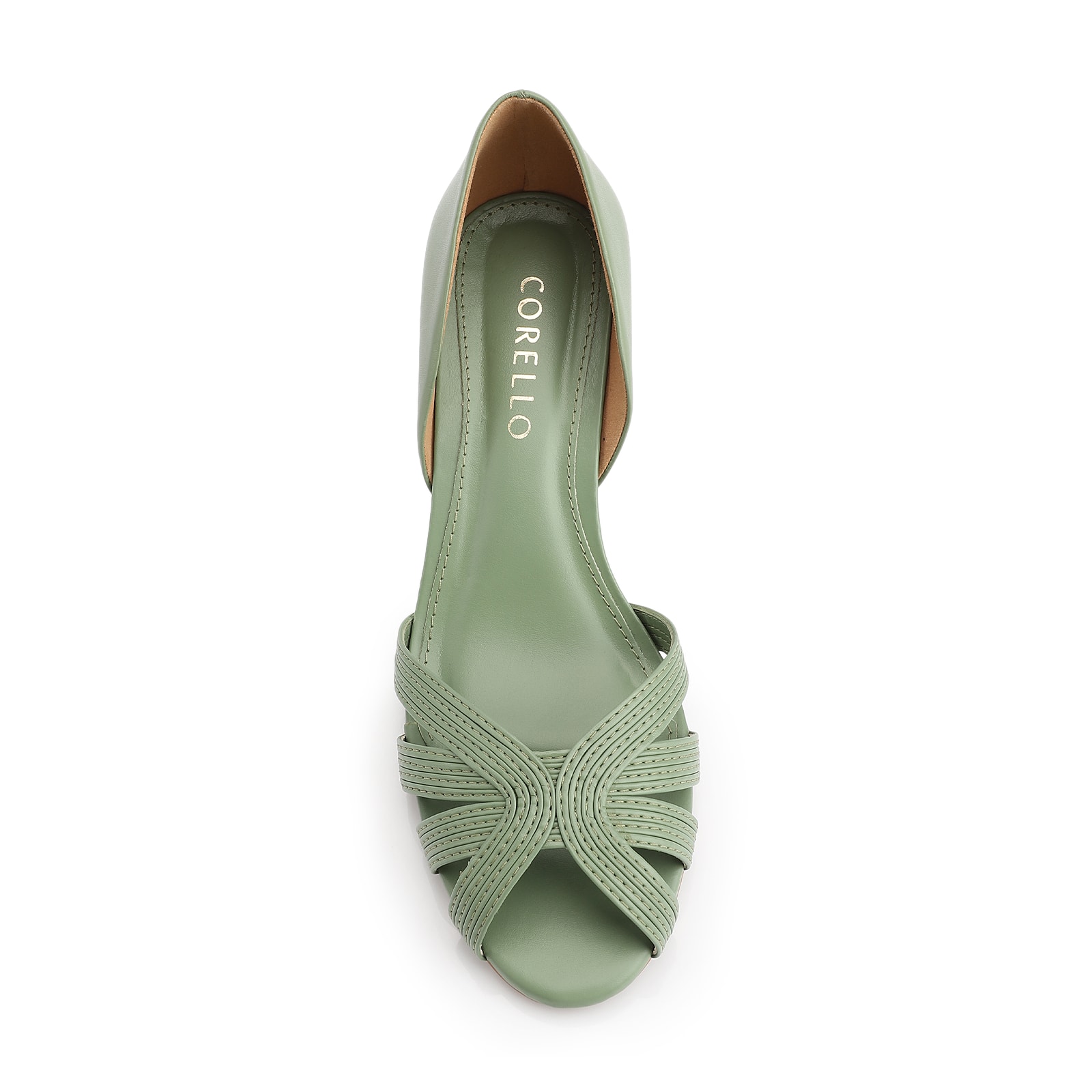 Peep Toe Couro Verde