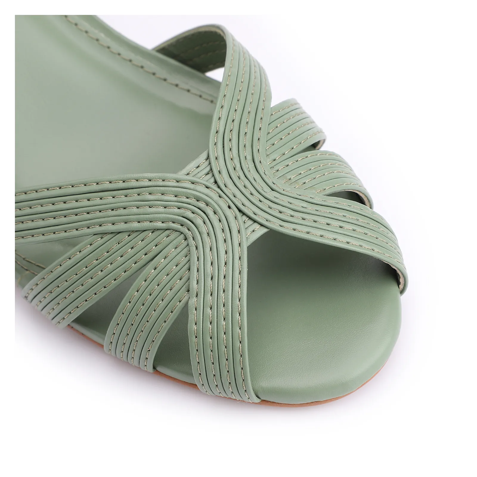 Peep Toe Couro Verde