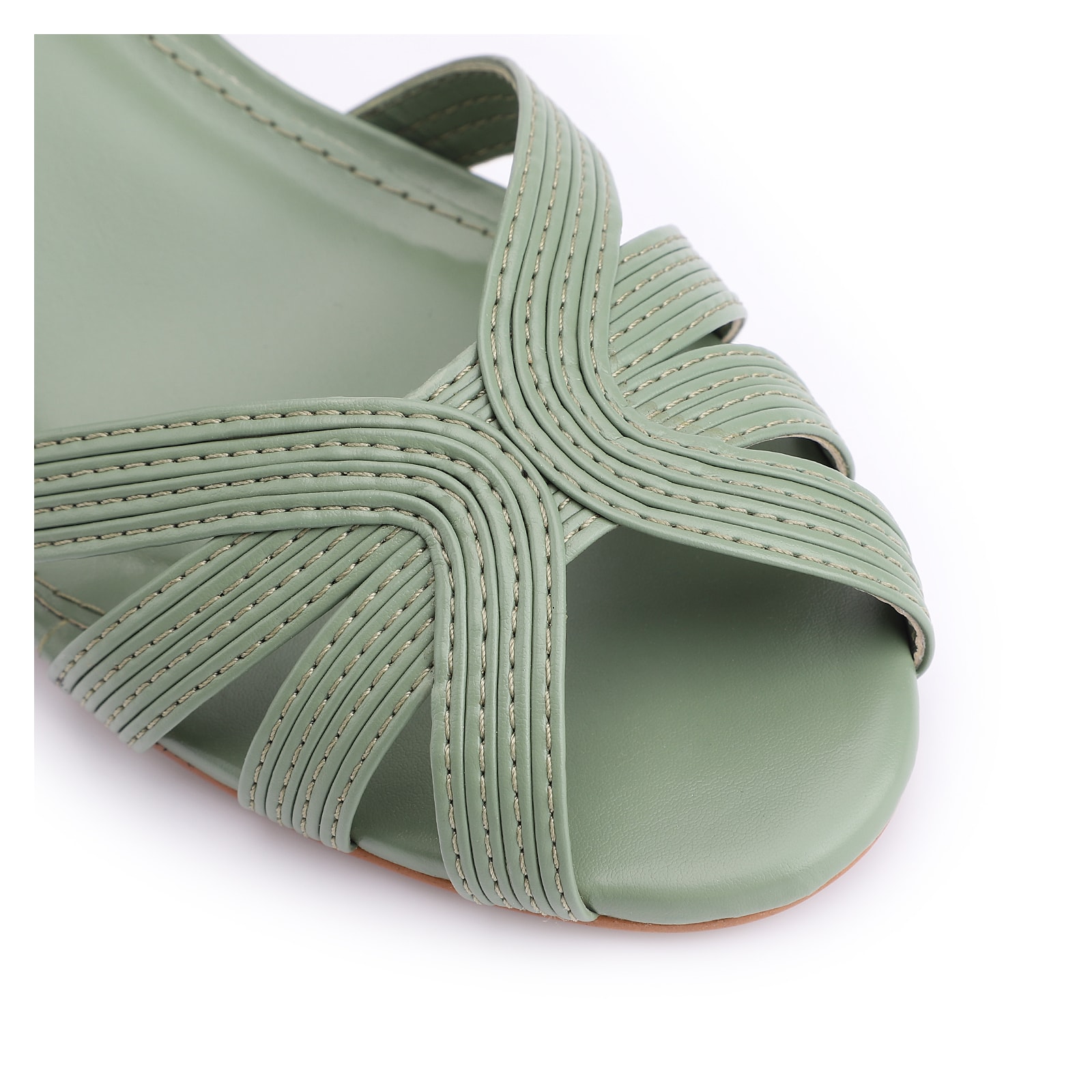 Peep Toe Couro Verde
