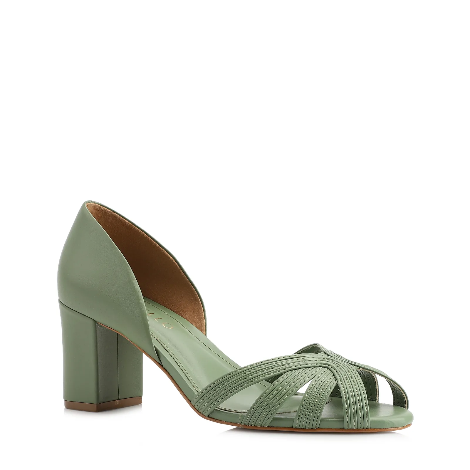 Peep Toe Couro Verde