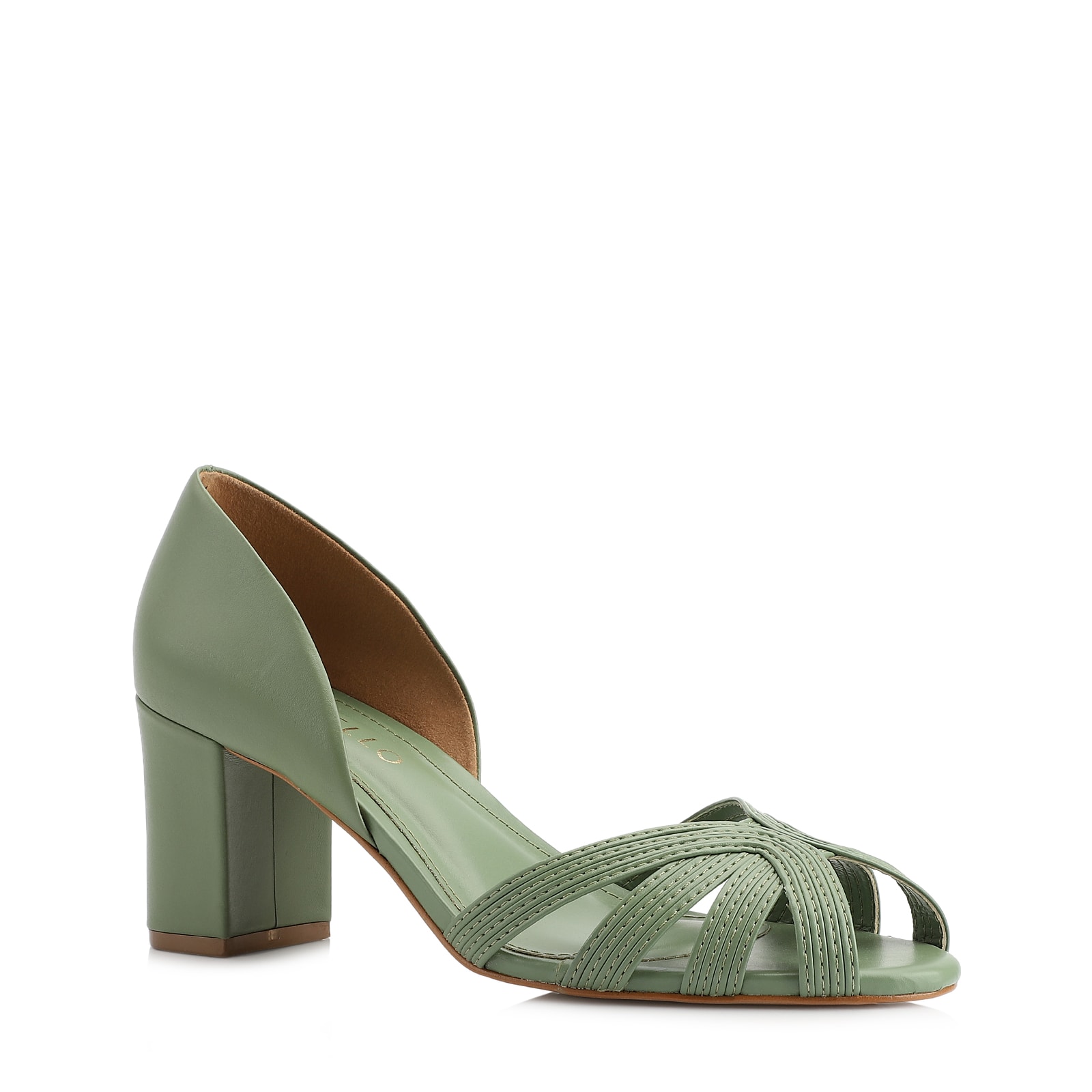 Peep Toe Couro Verde