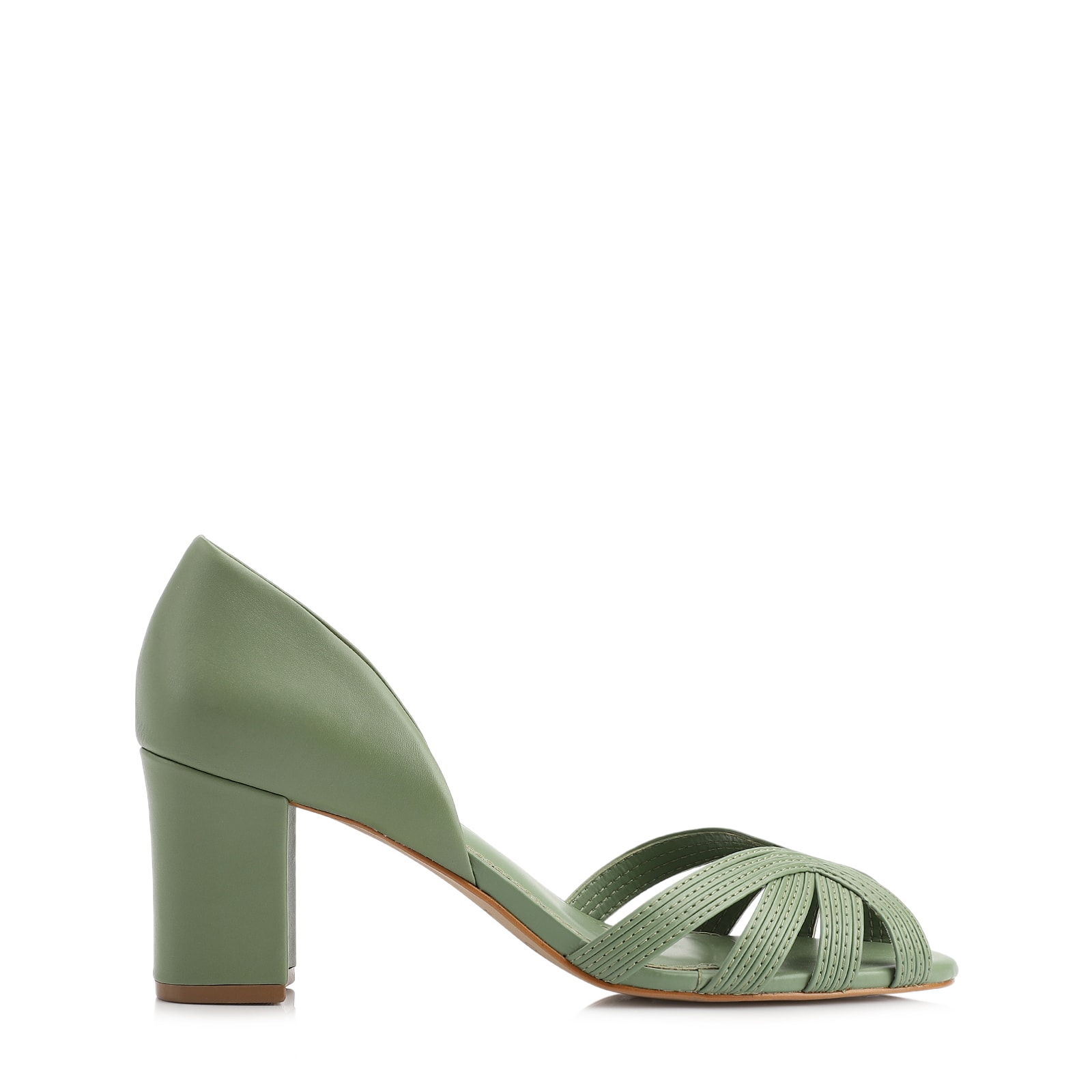 Peep Toe Couro Verde