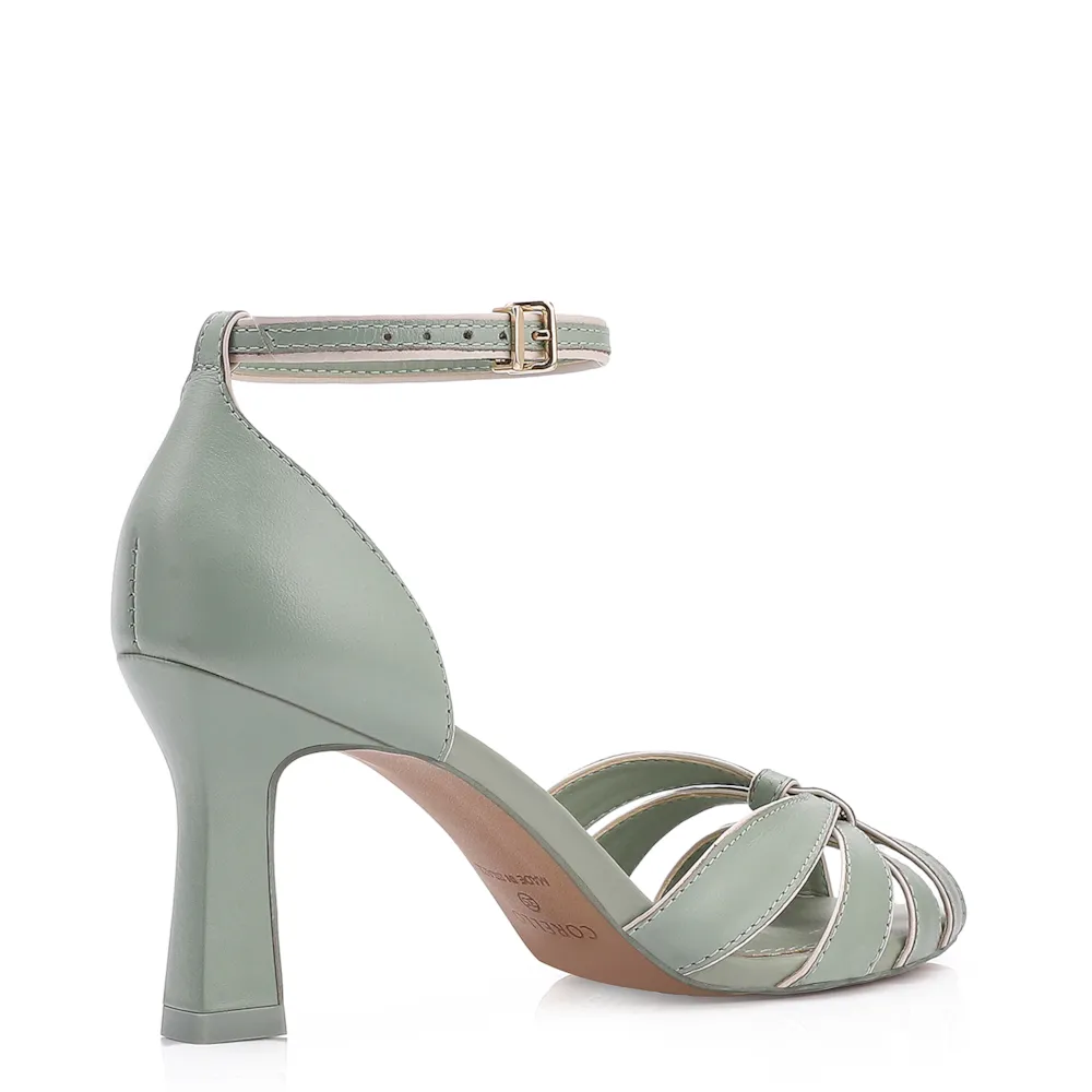 Peep Toe Couro Verde/Alt Off White - imagem 3